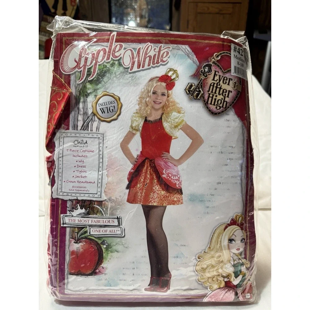 Ever After High Apple White Costume Child 8-10 New